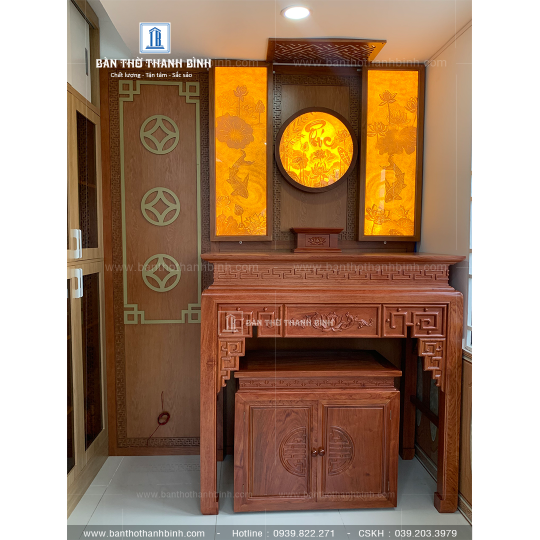 Bàn Thờ Phật Gỗ Hương Đá Cao Cấp Tại TP. Hồ Chí Minh
