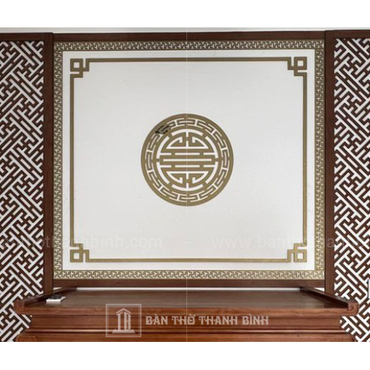 Bàn Thờ Gia Tiên Gỗ Sồi Chạm Sen (Có Tủ Cơm)